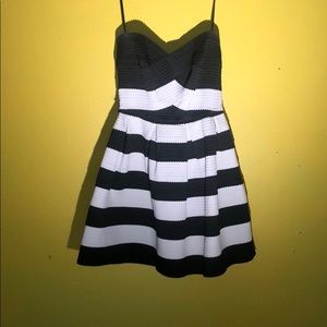 Black and white stripe dress